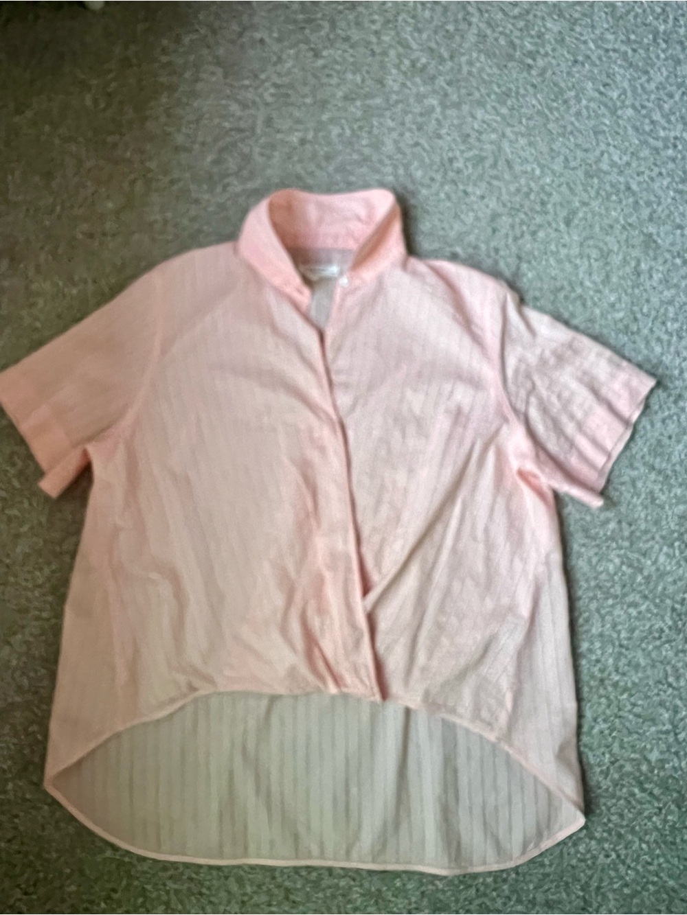 Rag & Bone Kristine Peach/Pink Hi-Low 100% Cotton Blouse